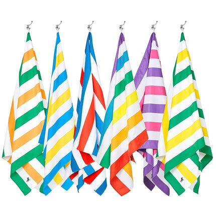 Dock & Bay Beach Towel - Quick Dry, Sand Free - Compact, Lightweight - 100% Recycled - Includes Bag - Summer - Rainbow Skies - Extra Large (200x90cm, 78x35)