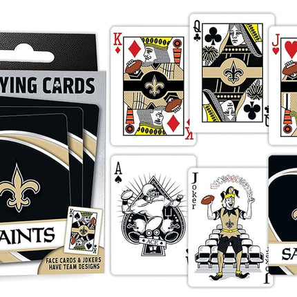 Masterpieces Family Games - NFL New Orleans Saints Playing Cards - Officially Licensed Playing Card Deck For Adults, Kids, And Family