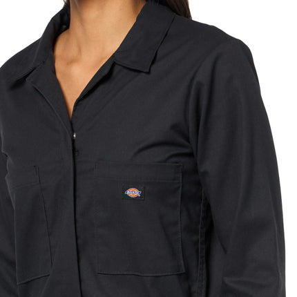 Dickies womens Women's Cooling Long Sleeve Coveralls, Black, Large