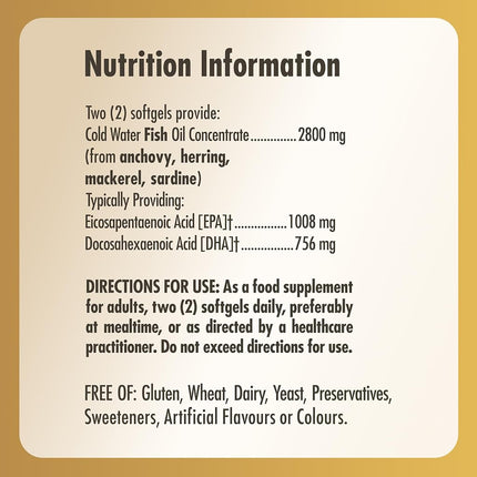 Solgar Omega-3 Triple Strength 950 mg Softgels - Pack of 100 - High Potency Fish Oil Supplement - Supports Heart, Brain and Eye Health