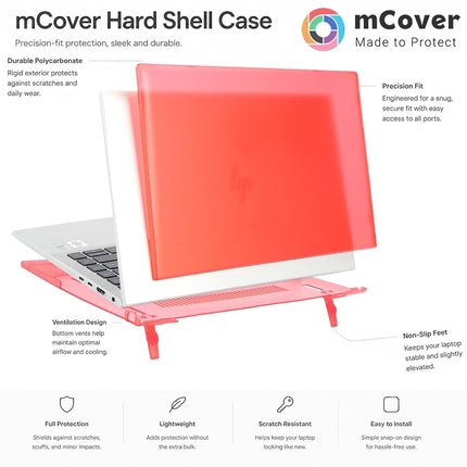 mCover Case ONLY Compatible for 2020~2022 14" HP EliteBook 840 G7 / G8 (Intel CPU) | EliteBook 845 G7 / G8 (AMD CPU) Series Windows Laptop (NOT Fitting Any Other HP Models) - Red