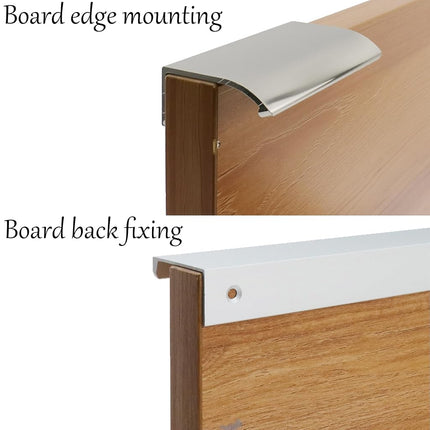 LC LICTOP Edge Pull Handles, 300mm/11.8" Edge Finger Tab Handle for Caibnets Drawer Closet Door Wardrobe Cupboard, 224mm/8.8" Hole Spacing, 6 Pcs Nickel Edge Pulls