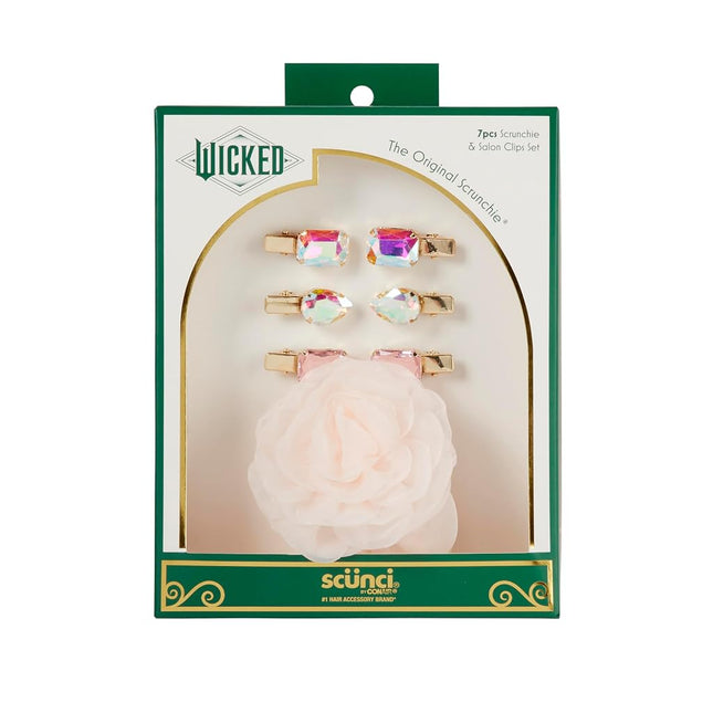 Wicked Glinda Scrunchie & Hair Clip set - hair clips - hair accessories - hair accessories for girls - gifts for her - Scunci by Conair - 7PK