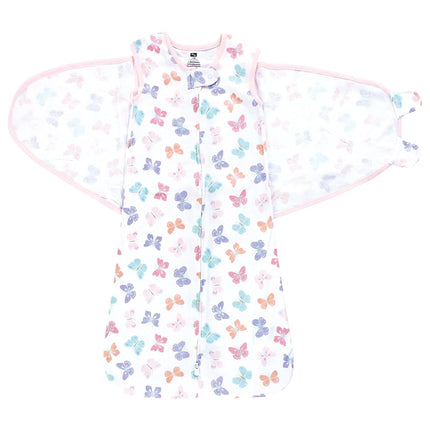 Hudson Baby Unisex Baby Convertible Swaddle Sleep Sack, Pastel Butterfly, 3-9 Months
