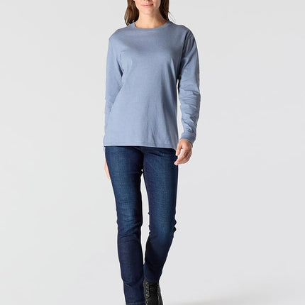 Carhartt Women's 103401 Women's WK231 Long Sleeve Logo T-Shirt, Light Faded Navy Heather, 2X