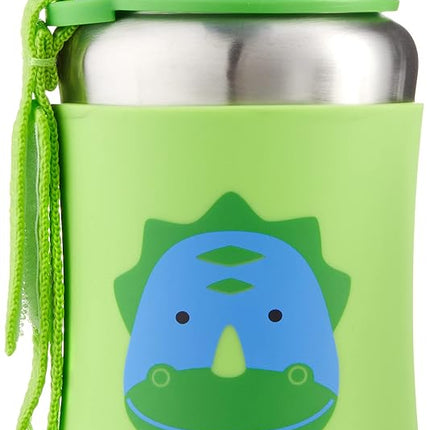Skip Hop Toddler Sippy Cup with Straw, Zoo Stainless Steel Straw Bottle, Dino