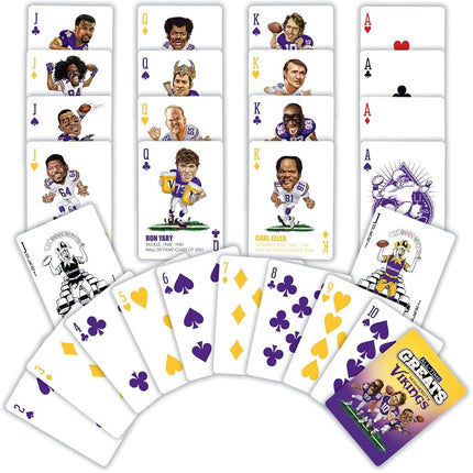 Naipes MasterPieces - Naipes Minnesota Vikings All-Time Greats - Baraja de Naipes con Licencia Oficial para Adultos, Niños y Familia