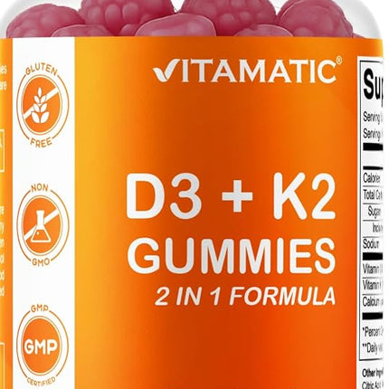Vitamatic Vitamin D3 K2 Gummies - 60 Count - Suppo