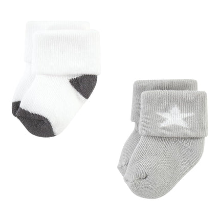 Hudson Baby Unisex Baby Cotton Rich Newborn and Terry Socks, Modern Elephant, 6-12 Months, Modern Elephant, 6-12 Months