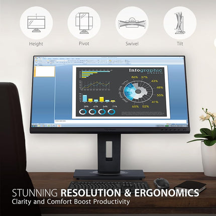 ViewSonic VG2748a-2 27-inch 1080p Full HD Monitor with Frameless Design, Advanced Ergonomics, HDMI, USB, DisplayPort, VGA, Integrated Speakers, for Business or Home Office
