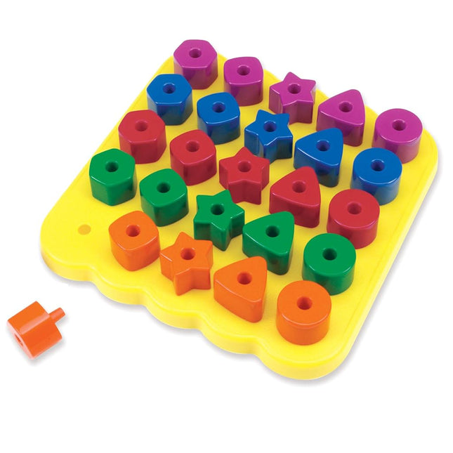 Learning Resources Stacking Shapes Peg Board - 25 Piece - Ages 3-6
