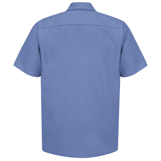 Camisa de trabajo industrial Red Kap para hombre, corte regular, botón utilitario de manga corta, azul petróleo, talla grande