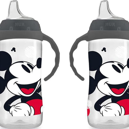 Vaso de aprendizaje grande NUK Mickey Mouse de 10 oz, paquete de 2