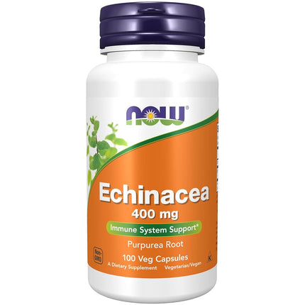 NOW Echinacea 400mg, 100 Veg Capsules (Pack of 3)