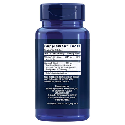 Life Extension Gamma E Mixed Tocopherols & Tocotrienols 60 Softgels