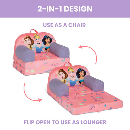 Delta Children - Disney Princess Fauteuil Enfant Dépliable Cozee Buddy, Rose