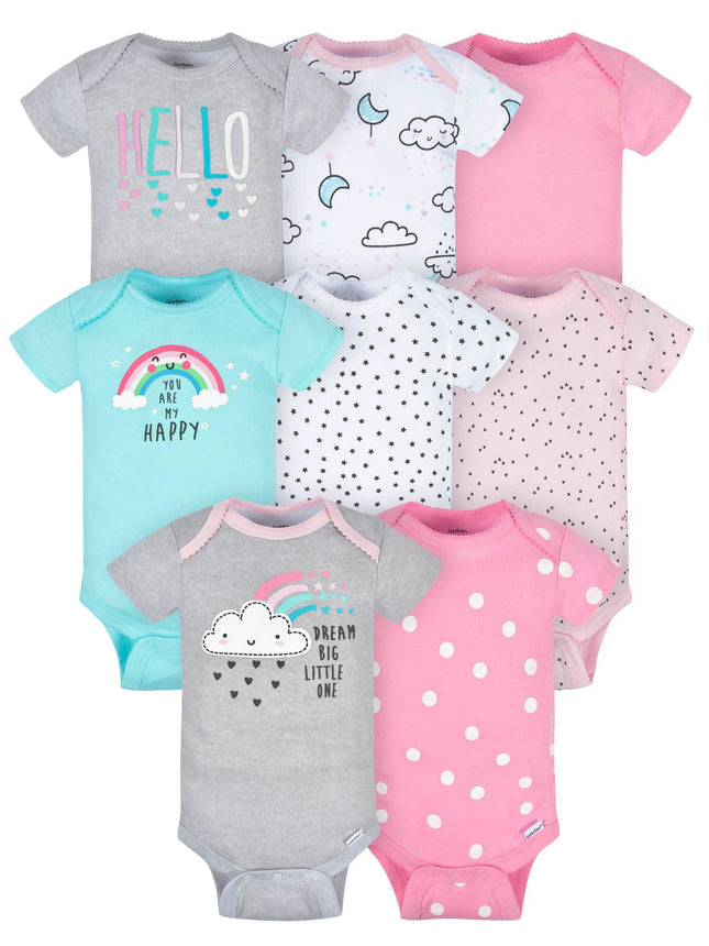 Gerber unisex-baby 8-pack Short Sleeve Onesies Bod