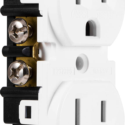 GE 5 Pack Duplex Grounding Socket in Wall Socket, Tamper-Proof, 3 Pin Plug, Easy to Install, 15 Amp, UL Listed, White, 41869