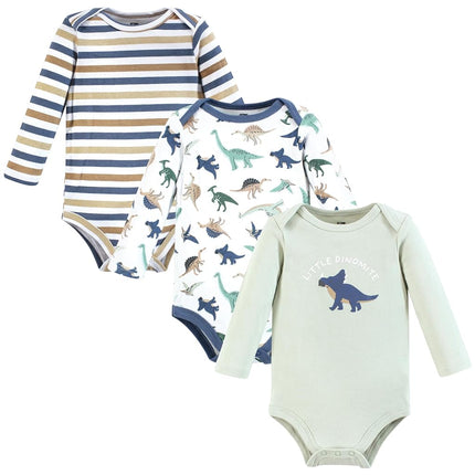 Hudson Baby Unisex Baby Cotton Bodysuits, Dino Friends, 6-9 Months