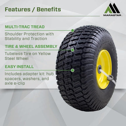 15x6.00-6" Front Tire Assembly Replacement for 100 and 300 Series John Deere Riding Mowers