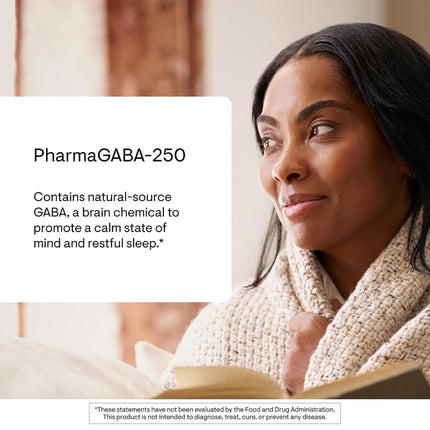 Thorne Research - PharmaGABA-250 - Natural Source GABA (Gamma-Aminobutyric Acid) Supplement - Promotes a Calm, Relaxed Mind - 60 Capsules