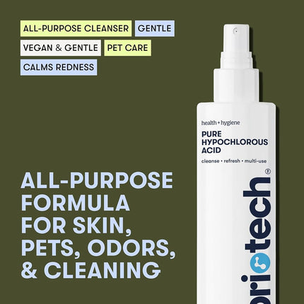 BRIOTECH Pure Hypochlorous Acid Spray and Cleanser, Original Premium HOCl Solution, Topical Spray, Multi-Purpose Cleaner, Family Approved & Pet Friendly, White, 4 Fl Oz (Pack of 1)