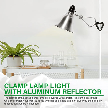 Simple Deluxe Lampe à pince avec douille et réflecteur en aluminium de 5,5 pouces, convient pour une lampe de 60 W maximum (ampoule non incluse) avec cordon de 1,8 m de calibre 18/2, lot de 2, argent