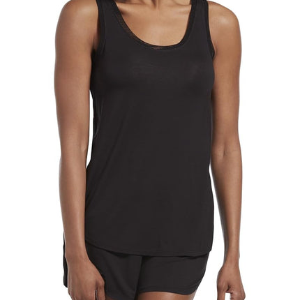 Camiseta de pijama de tirantes HUE SleepWell con tecnología TempTech para mujer, Negro, Grande