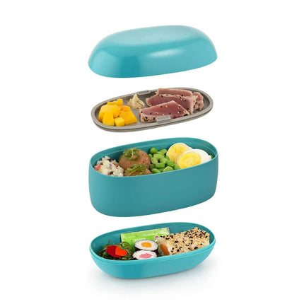 Alessi Food à Porter SA02 G – Three-Piece Lunch Box, Thermoplastic, Red, 10 cm