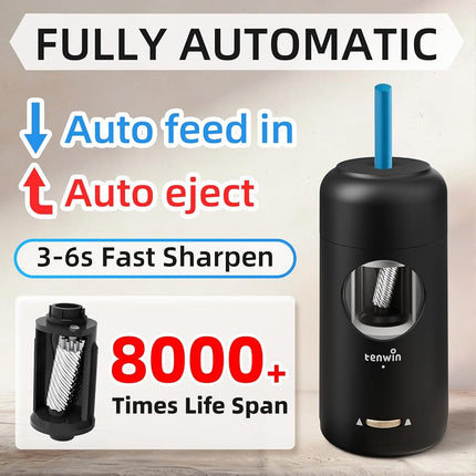 tenwin Fully Automatic Electric Pencil Sharpener for 7-11.5mm Pencils