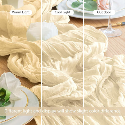 Wokceer Cheesecloth Table Runner Emerald Green 10FT Boho GauzeRunner,3Pack