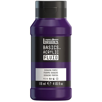 Liquitex BASICS Acrylic Fluid Paint, 118ml (4-oz) Bottle, Dioxazine Purple