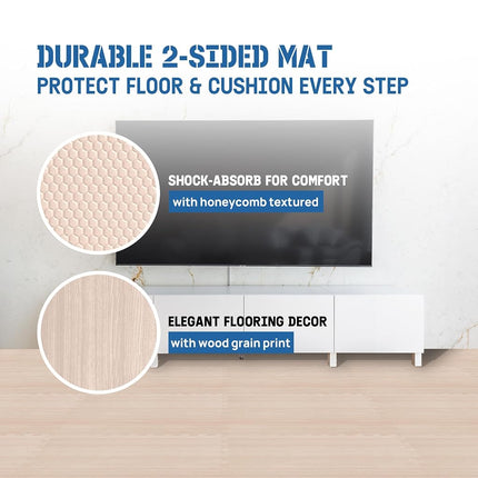 Yes4All Interlocking Mat with Edge - Foam Gymnastics Mat with Interlocking EVA Tiles (24 Square Feet, Walnut Wood Light - 24 Tiles)