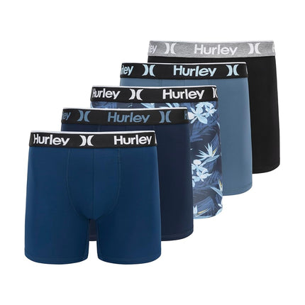 Hurley mens 5 Pack Stretch Boxer Briefs, Equator C