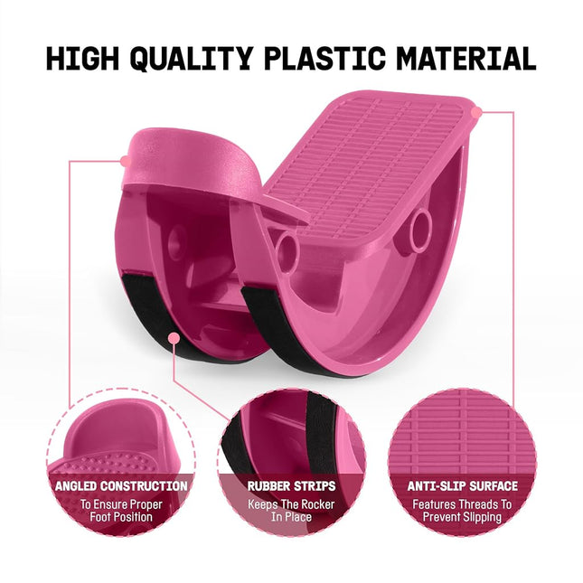 Yes4All Foot Rocker – Calf Stretcher for Pain Relief with Options Available (C. Pink – Unilateral – Plastic)