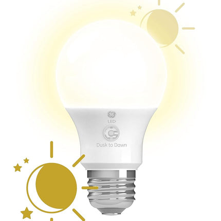 GE Lighting LED+ Dusk to Dawn Outdoor Light Bulb, Sunlight Sensor, Soft White, Automatic On/Off Light Sensing Bulb A19 Light Bulb (1 Pack)