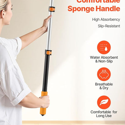 VEVOR Telescoping Pole, 7 to 30 FT Pole, Extension Multi-Purpose Pole, Sturdy Aluminum Alloy Paint Extendable Pole with Flip-Lock Design, Telescopic Pole for Painting, Dusting and Cleaning
