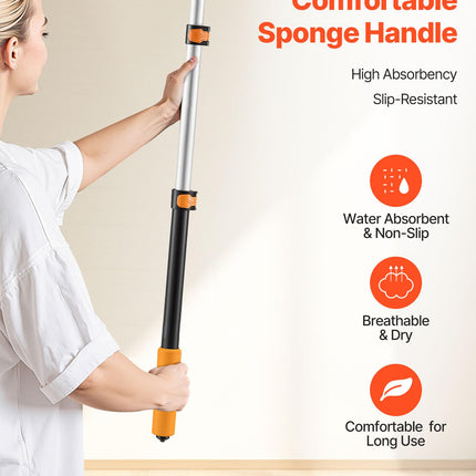 VEVOR Telescopic Extension Pole, 2-4 FT Multi-Purpose Extendable Pole, Sturdy Aluminum Alloy Paint Pole Extension with Flip-Lock Design, High Reach Roller Stick for Painting, Dusting and Cleaning