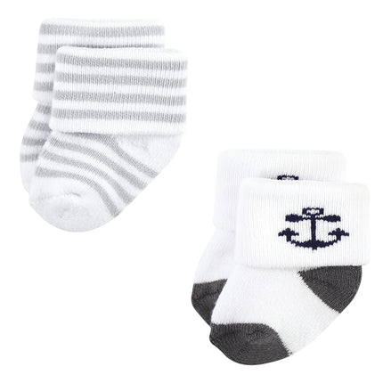 Chaussettes Hudson Baby pour bébés filles, en coton riche et éponge, lot de 12 paires, motif marin, 6-12 mois