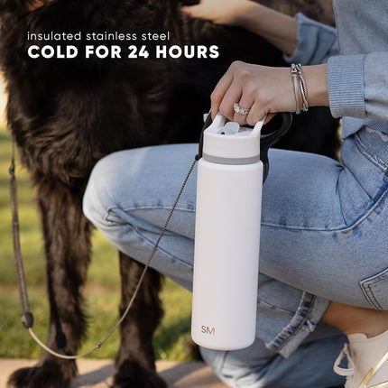 Simple Modern Water Bottle with Straw Lid Vacuum Insulated Stainless Steel Metal Bottles | Reusable Leak Proof BPA-Free Flask for Gym, Travel, Sports | Summit Collection | 22oz, Lavender Mist