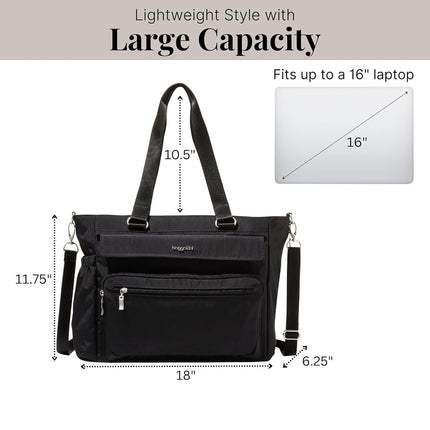 Baggallini Modern Laptop Tote, Black, One Size