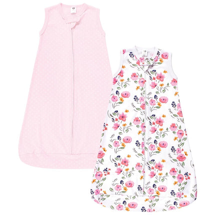 Hudson Baby BabyCotton Long-Sleeve Wearable Sleeping Bag, Sack, Blanket, Floral Bouquet Sleeveless, 18-24 Months