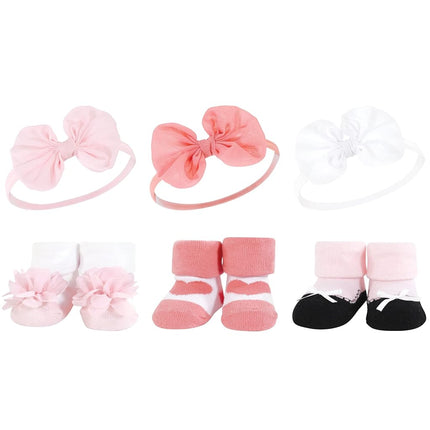 Coffret cadeau bandeau et chaussettes Hudson Baby pour fille, blanc fard, taille unique