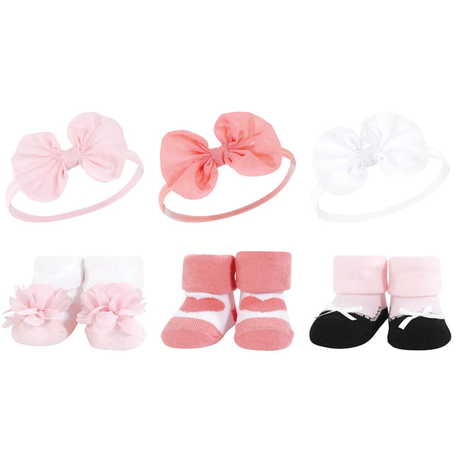 Hudson Baby Girl's Headband and Socks Giftset, Blu