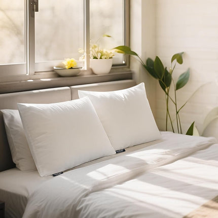 Farm To Home 100% Organic Cotton Bed Pillows King Size Set of 2 - Down Alternative Hotel Quality White Bedding for Back and Side Sleepers,20"x36"