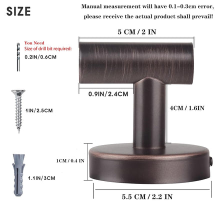 Homagic 8 Pcs Bathroom Robe Towel Hooks Coat Wall Hook Stainless Steel Heavy Duty Door Hanger Towel Robe Clothes Cabinet Closet Sponges Hook for Bathroom Bedroom Kitchen Hotel Pool (Red Bronze)