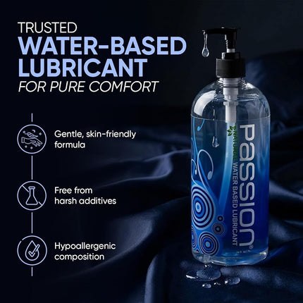 Passion Lubes, Natural Water-Based Lubricant, 34 Fluid Ounce