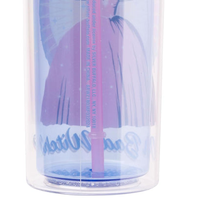 Silver Buffalo The Wizard of Oz “are You a Good Witch or a Bad Witch?” Plastic Tall Cold Cup with Lid and Straw Featuring Glinda, 20 Ounces