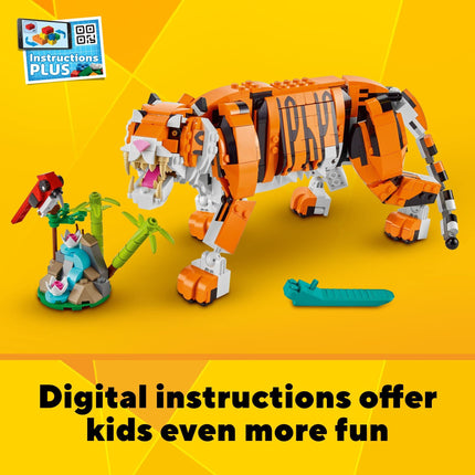 Set de Construcción LEGO Creator 3in1 Tigre Majestuoso 31129; Juguetes de Animales para Niños, con un Tigre, un Panda y un Pez Koi; Regalos Creativos para Niños de 9+ Años a los que les Encanta el Juego Imaginativo (755 Piezas)