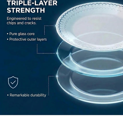 Corelle 18-Piece Dinnerware Set, Service for 6, Lightweight Round Plates and Bowls Set, Vitrelle Triple Layer Glass, Chip Resistant, Microwave and Dishwasher Safe, Caspian